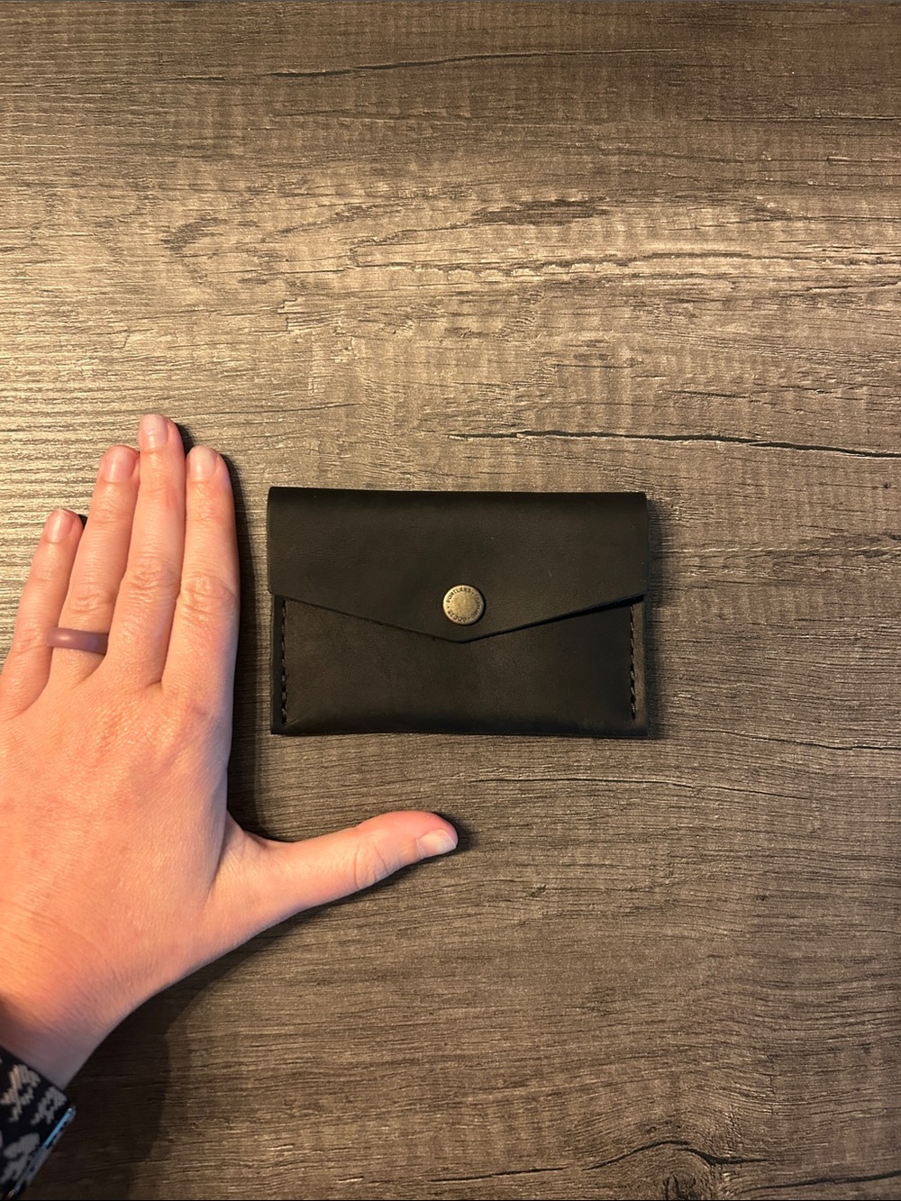Portland Leather Smooth Black Snap Card Wallet